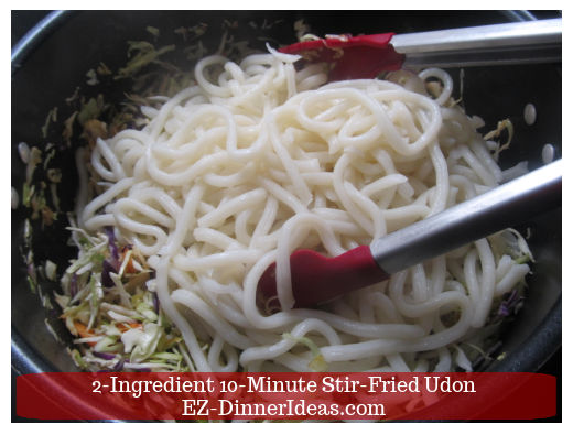 Cooked udon into the pot with vegetables Cooked udon into the pot with vegetables