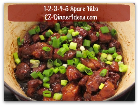 Chinese Pork Rib Recipe | 1-2-3-4-5 Spare Ribs - Garnish with scallion and serve with white rice.  ENJOY!