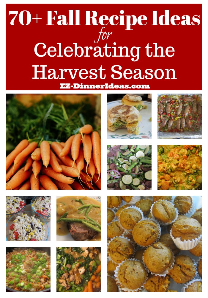 70+ fall recipe ideas use up the harvest from your garden or just celebrate the fall season.  It's an opportunity to eat with your eyes and eat healthy.