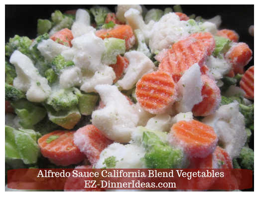 Frozen vegetables (not thawed) into the cooking pot Frozen vegetables (not thawed) into the cooking pot