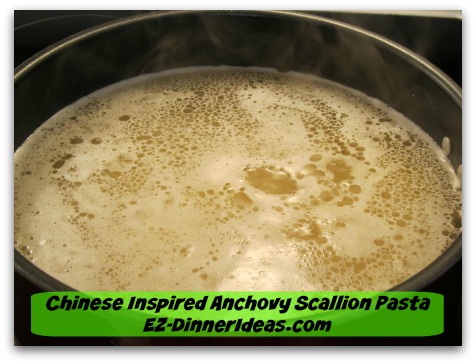 Pasta with Anchovies | Chinese Inspired Anchovy Scallion Noodle Recipe - Bring a big pot of water to boil and stir in pasta Pasta with Anchovies | Chinese Inspired Anchovy Scallion Noodle Recipe - Bring a big pot of water to boil and stir in pasta