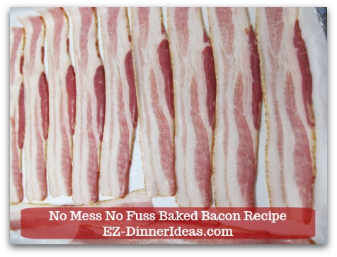 Oven Baked Bacon Recipe - Single layer bacon.