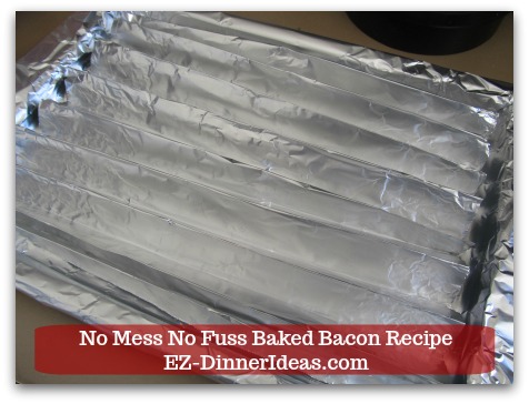 Oven Baked Bacon Recipe - The look on a small baking sheet.