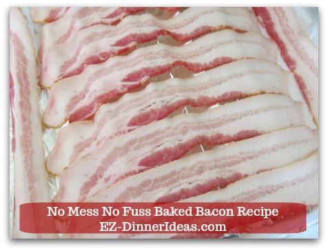 Oven Baked Bacon Recipe - Edges can touch each other, but not overlapping the bacon.