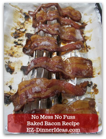 Oven Baked Bacon Recipe - Crispy bacon and no clean-up.  The result is amazing.