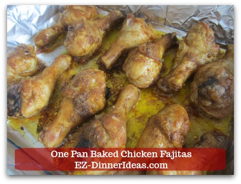 Easy Chicken Fajitas Recipe | One Pan Baked Chicken Fajitas - Chicken is half way cooked after first 50 minutes of cook time.