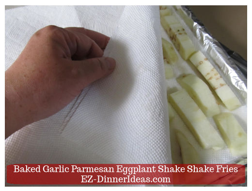 Paper-towel covered eggplant