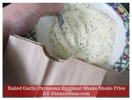 Transferring mixture to paper bag