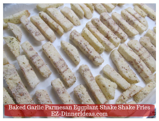 Eggplant fries ready for the oven