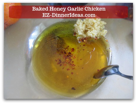 Recipe for Baked Chicken | Baked Honey Garlic Chicken - Combine dressing ingredients together.