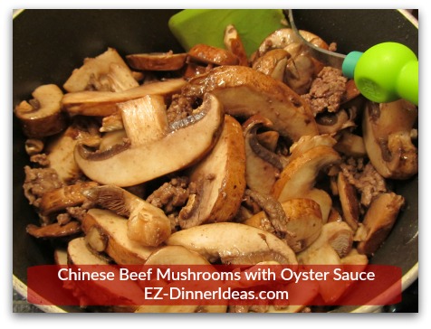 Chinese Beef Mushrooms with Oyster Sauce - Stir regularly