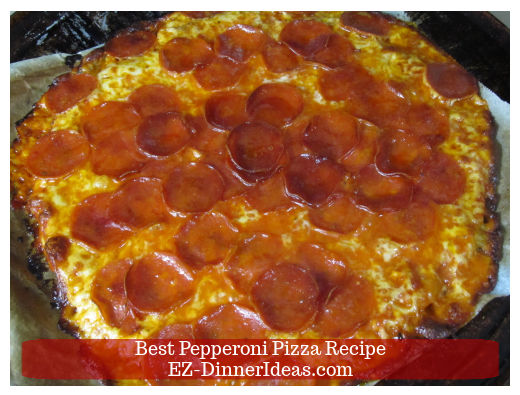 Pepperoni pizza is ready.