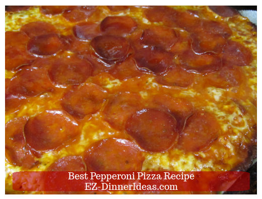 Pepperoni pizza is ready.