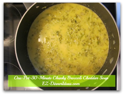 One-Pot-30-Minute Chunky Broccoli Cheddar Soup - Enjoy!