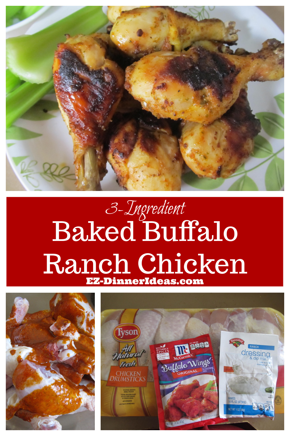 This spicy chicken recipe is super easy.  Marinade it, pop it into the oven and enjoy.  It's that simple.  Great for game night!