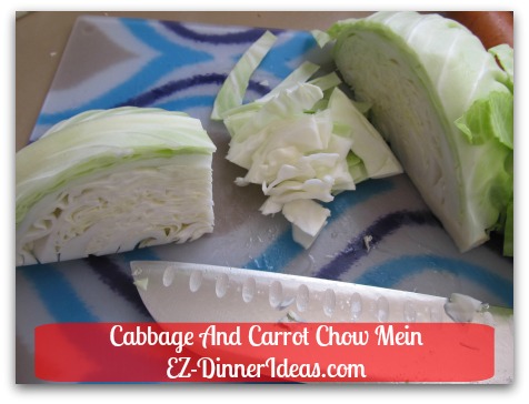 Cabbage And Carrot Chow Mein - Thinly slice cabbages