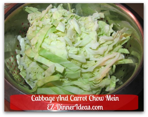 Cabbage And Carrot Chow Mein - Transfer cabbage to pasta strainer