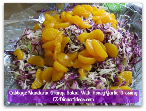 Back To School Recipes - Cabbage Mandarin Orange Salad with Honey Garlic Dressing
