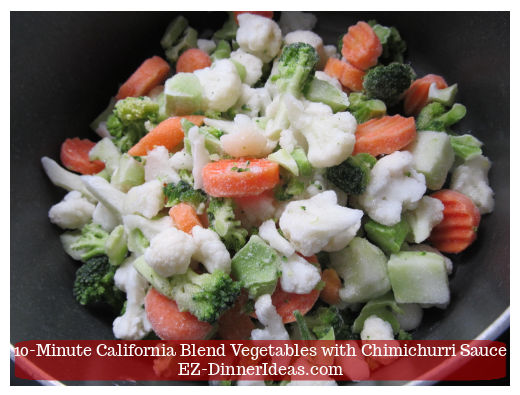 Frozen California Blend Vegetables in the pot Frozen California Blend Vegetables in the pot