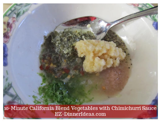 Add in dry cilantro and garlic Add in dry cilantro and garlic