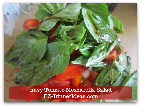 Caprese Salad Recipe | Easy Tomato Mozzarella Salad - Add vinaigrette on top of salad.