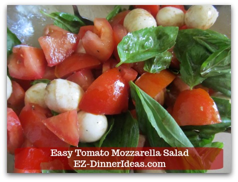 Caprese Salad Recipe | Easy Tomato Mozzarella Salad - Toss to coat and ENJOY!