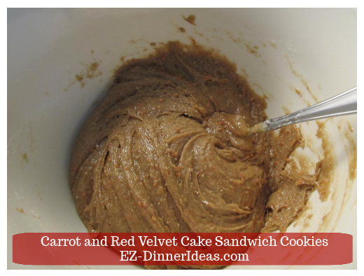 Cake Mix Dessert | Carrot and Red Velvet Cake Sandwich Cookies - Carrot cake cookie batter.