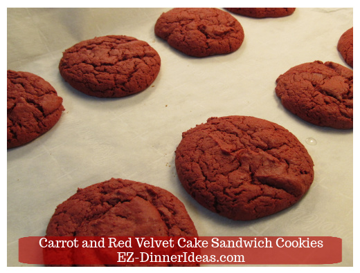 Cake Mix Dessert | Carrot and Red Velvet Cake Sandwich Cookies - Also, transfer these cookies to wire rack to cool down completely.