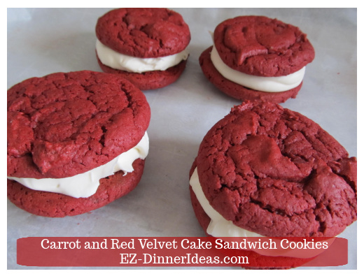 Cake Mix Dessert | Carrot and Red Velvet Cake Sandwich Cookies - ENJOY!