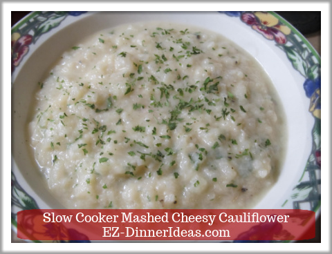 Easy Mashed Cauliflower with Garlic in Slow Cooker - It pairs with any dish wonderfully or just serve it as is like I do. Easy Mashed Cauliflower with Garlic in Slow Cooker - It pairs with any dish wonderfully or just serve it as is like I do.