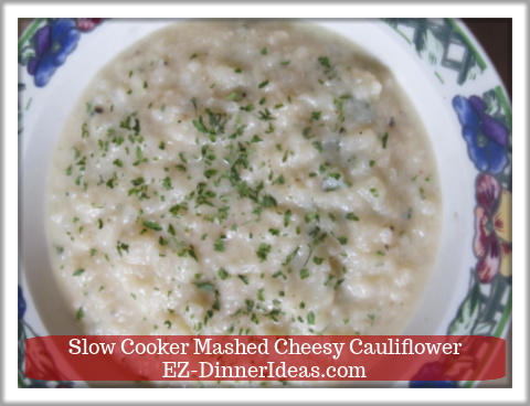 Easy Mashed Cauliflower with Garlic in Slow Cooker - You can switch up some ingredients to make it totally vegan. Easy Mashed Cauliflower with Garlic in Slow Cooker - You can switch up some ingredients to make it totally vegan.