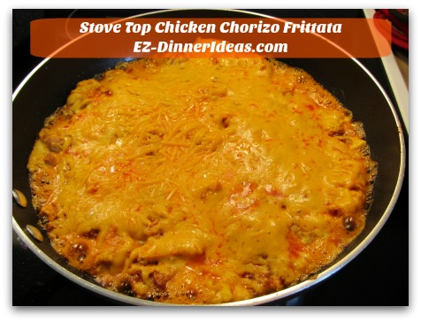 Stove Top Chicken Chorizo Frittata - Till cheese gets melty