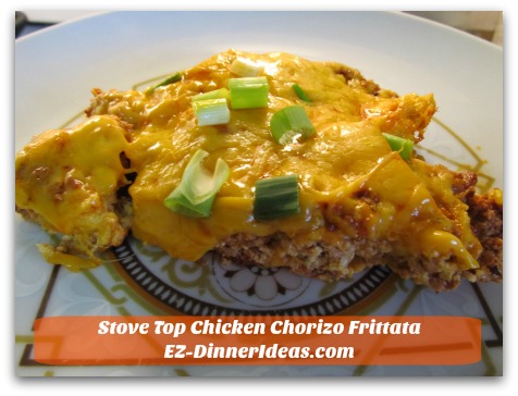 Stove Top Chicken Chorizo Frittata - Garnish with reserved scallion and enjoy!