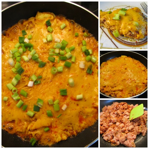 Stove Top Chicken Chorizo Frittata, an east-meet-west fusion recipe.  A tasty, filling and quick cooking meal can feed a crowd in 30 minutes.