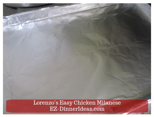 Aluminum foil-lined baking sheet Aluminum foil-lined baking sheet
