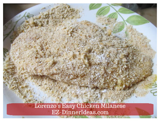 Coating chicken with bread crumb Coating chicken with bread crumb
