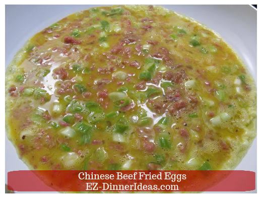 Egg mixture in skillet