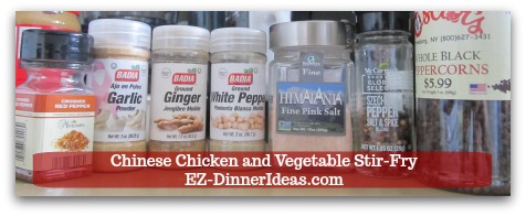 Chicken Stir-Fry Recipe | Chinese Chicken and Vegetable Stir-Fry - All the spices you need for the chicken marinade.