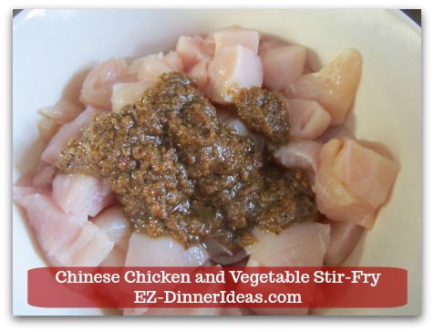 Chicken Stir-Fry Recipe | Chinese Chicken and Vegetable Stir-Fry - Add marinade into chicken.