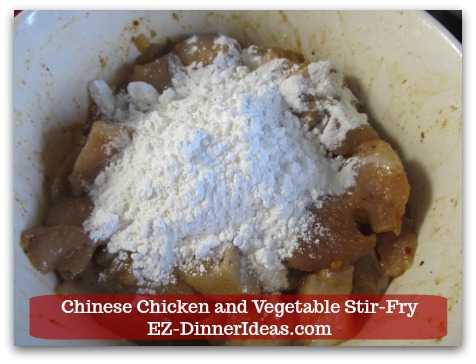 Chicken Stir-Fry Recipe | Chinese Chicken and Vegetable Stir-Fry - Add flour and corn starch.