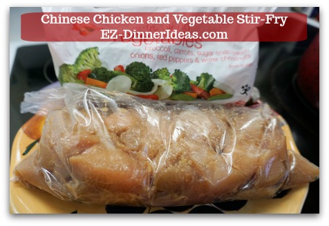 Chicken Stir-Fry Recipe | Chinese Chicken and Vegetable Stir-Fry - Thaw the marinated chicken and without adding more seasonings and flour, you can go ahead and start cooking.  It's that simple. Chicken Stir-Fry Recipe | Chinese Chicken and Vegetable Stir-Fry - Thaw the marinated chicken and without adding more seasonings and flour, you can go ahead and start cooking.  It's that simple.