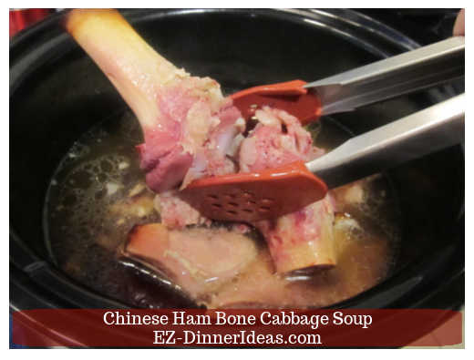 Pull bones out and leave the meat in the slow cooker