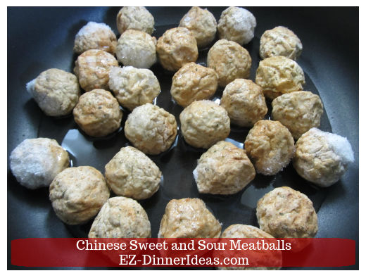 Frozen meatballs with pineapple juice