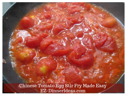 Cooking canned tomatoes and juice Cooking canned tomatoes and juice