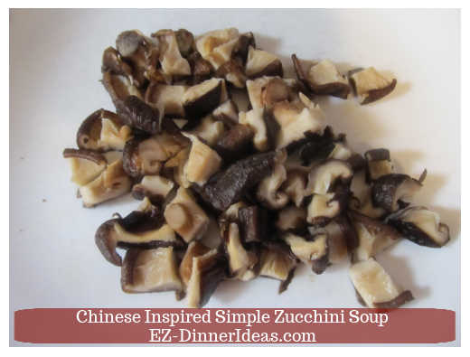 Diced rehydrated Shiitake mushrooms
