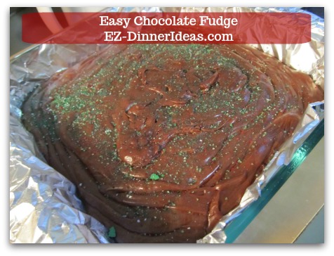 Easy Chocolate Fudge - Add colored sugar while fudge is still warm to touch.