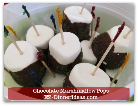 Chocolate Marshmallow Recipe | Chocolate Marshmallow Pops - Once chocolate is solidified, serve chocolate marshmallow pops or pack them into gift box giving away.