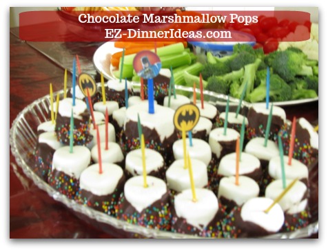 Chocolate Marshmallow Recipe | Chocolate Marshmallow Pops - A few tricks you can tie this recipe to many other party themes and special occasions.