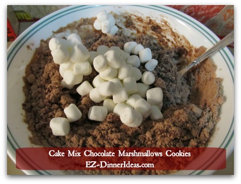 Cake Mix Cookies Easy | Chocolate Marshmallow Cookies - Combine cake mix, marshmallows, oil, and eggs in a mixing bowl