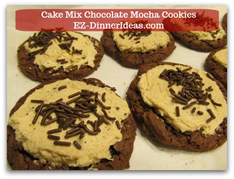 Recipe for Devils Food | Cake Mix Chocolate Mocha Cookies - Adding sprinkles on top to garnish (optional).  ENJOY!